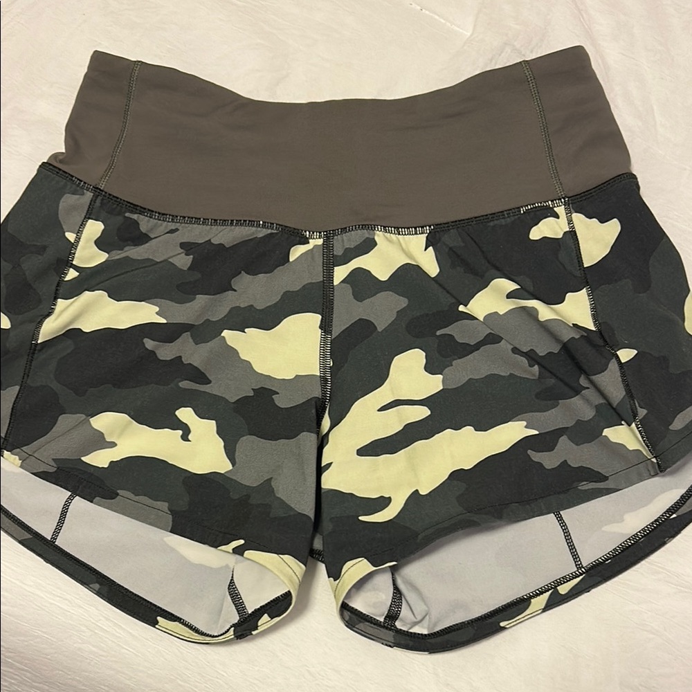 Lululemon camo speed up shorts